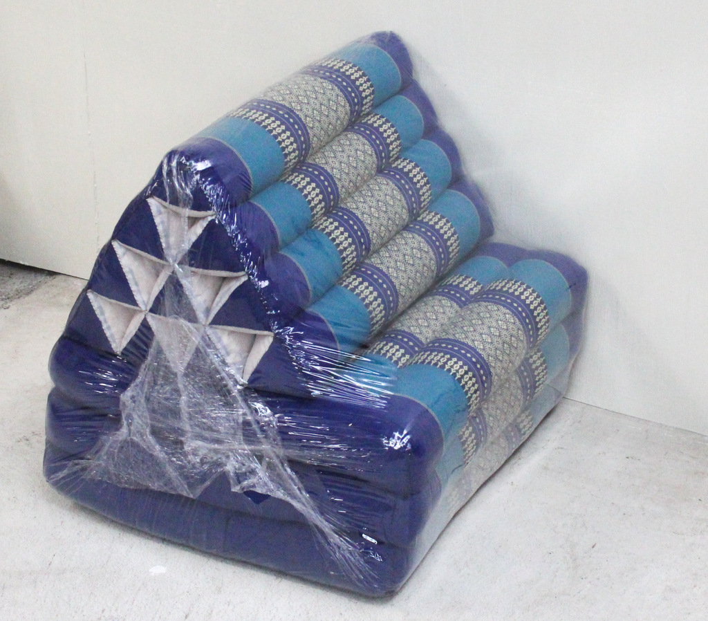 Thai Kapok Triangle Recliner Cushion ~ Blue – Collumino